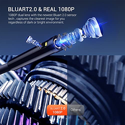 DEPSTECH Dual Lens Industrial Endoscope 1080P Inspection Camera with 4.3" LCD Screen D9013