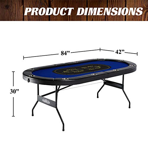 Barrington Folding Poker Table with Padded Rail and Felt Playing Surface D15193