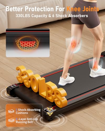 Anylife Walking Pad Treadmill, 2.5HP Portable Under Desk Treadmill with LED Display T5091