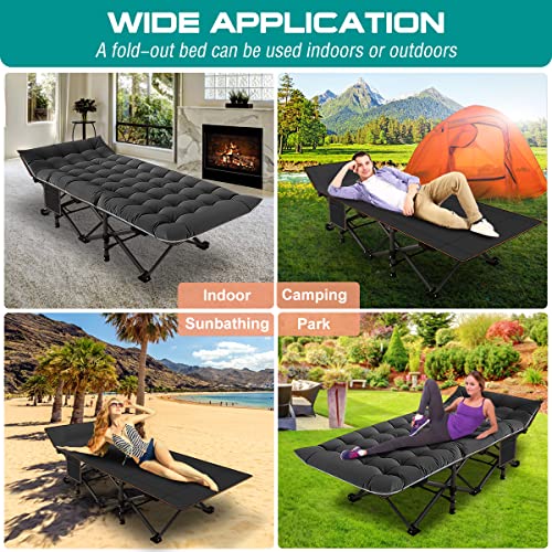 NAIZEA Folding Camping Cot for Adults, Adjustable Reclining Chair N72576