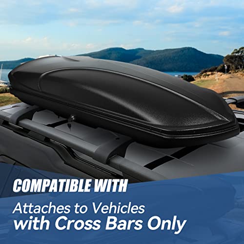 Auto Dynasty Hard Shell Roof Top Car Storage Cargo Carrier, Glossy Black L344