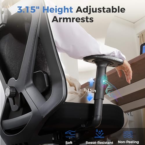 COMHOMA Ergonomic Big and Tall Gaming Chair 350 LBS with Lumbar Support, Black O381