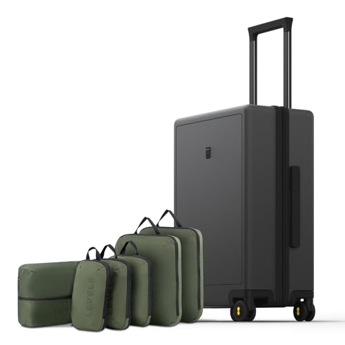 LEVEL8 Hard Shell Carry-On Luggage with TSA Lock, 20 Inch, Black V41961