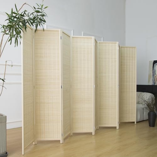 Bamboo Room Divider 6 Panel Folding Screen 67"H x 92.1"W X2437