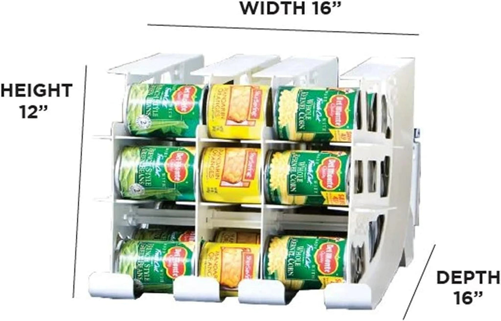FIFO Can Tracker Stores 54 Cans Rotating Organizer for Pantry Cabinet V85194