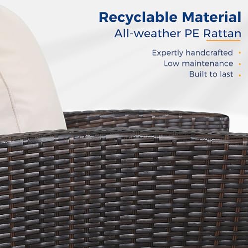 Wisteria Lane 4 Piece Outdoor Patio Furniture Set, Gray Rattan Sofa with Cushion P41861