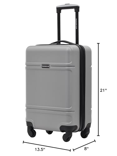 Travelers Club Skyline Spinner Luggage, Gray, 22-Inch Carry-On L8594