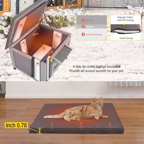Aivituvin Cat House Outdoor Indoor Insulated Shelter with Escape Door R3178