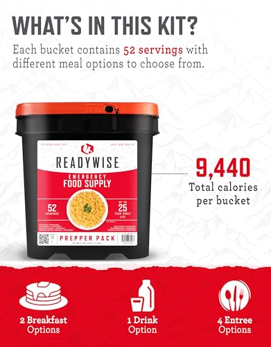 ReadyWise Emergency Food Supply 104 Servings Variety Pack Bucket A71005