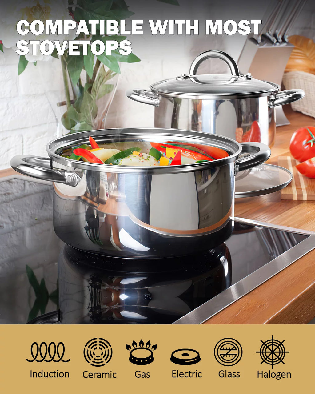 Cook N Home 12-Quart Stainless Steel Stockpot with Lid O212053