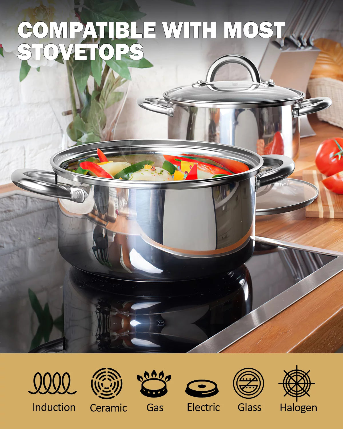 Cook N Home 12-Quart Stainless Steel Stockpot with Lid O212053