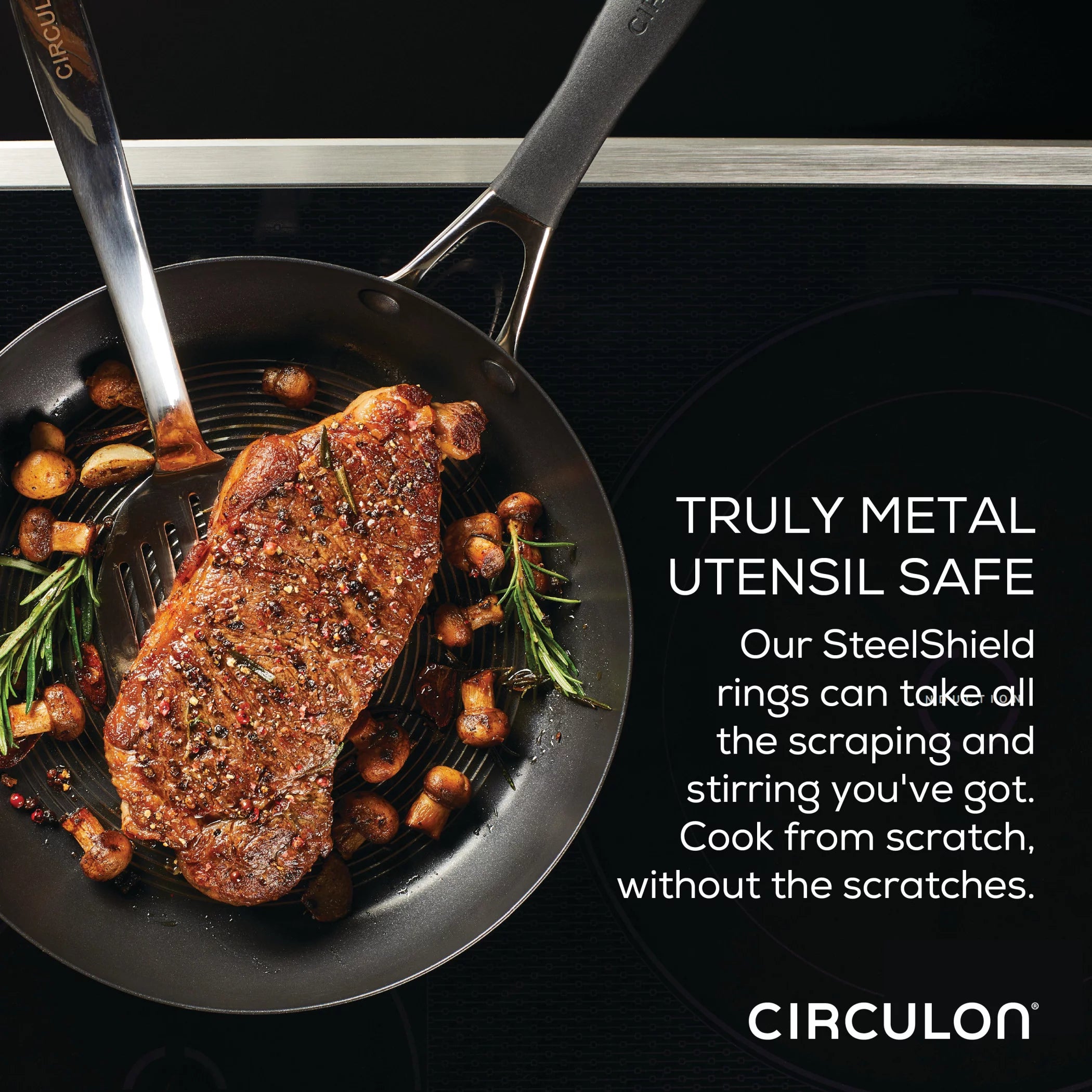 Circulon SteelShield 10.25 inch Stainless Steel Skillet Q188546