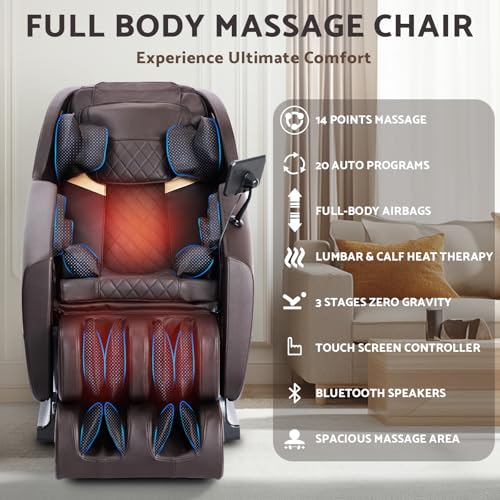 Zero Gravity Full Body Massage Chair with Shiatsu Recliner and 14 Massage Points F709903