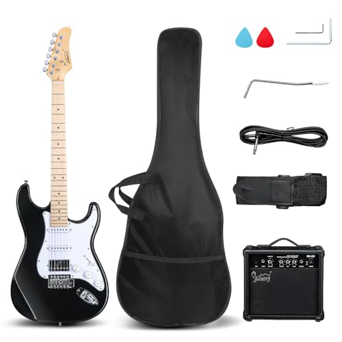 GLARRY Electric Guitar 39" Full Size with HSS Pickup, 20W Amp and Accessories Pack F820042
