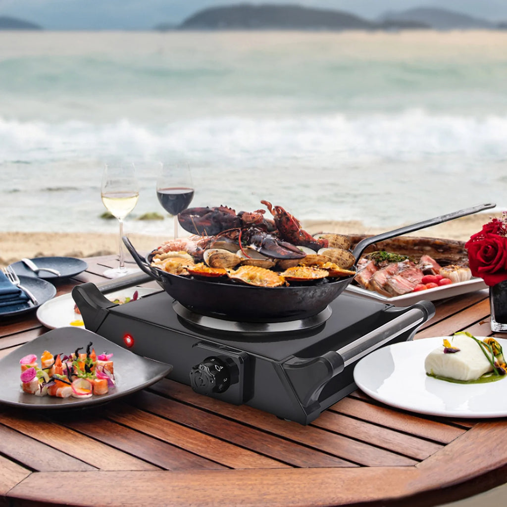 iMounTEK Electric Single Burner Portable Hot Plate, 1000W, 5 Temperature Settings, Black U11069