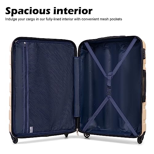 Coolife Luggage 4 Piece Set Spinner Hardshell TSA Lock P1083