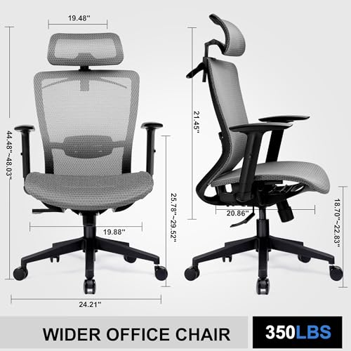 COMHOMA Ergonomic Big and Tall Gaming Chair 350 LBS with Lumbar Support, Black O381