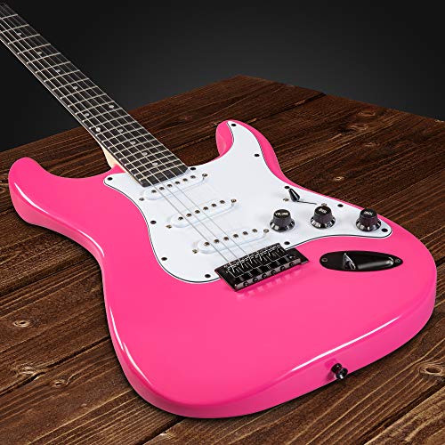 LyxPro Electric Guitar 39" Beginner Starter Kit with 20W Amp, Black B69338