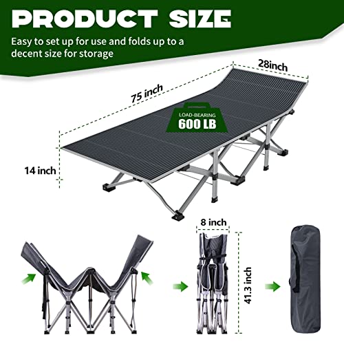 NAIZEA Folding Camping Cot for Adults, Adjustable Reclining Chair N72576