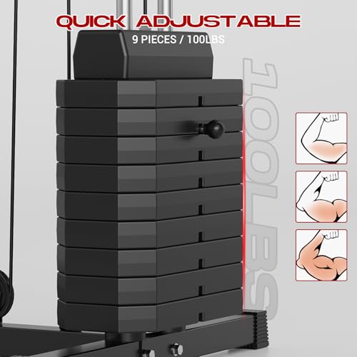 Multifunctional Home Gym Weight Machine with 100LBS Weight Stack C4326