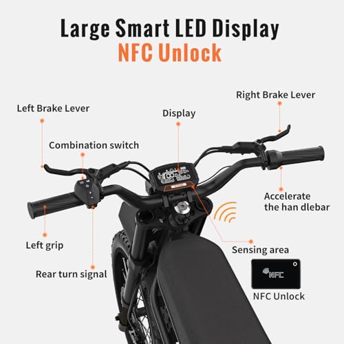 GT73 PRO Electric Dirt Bike for Adults, 60V 3000W, 85 Miles Range S333