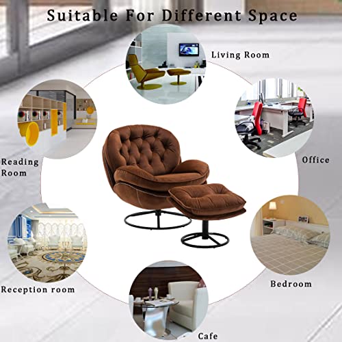Baysitone Velvet Swivel Accent Chair with Ottoman Set, Modern Lounge Chair, Fruit Green Q36819
