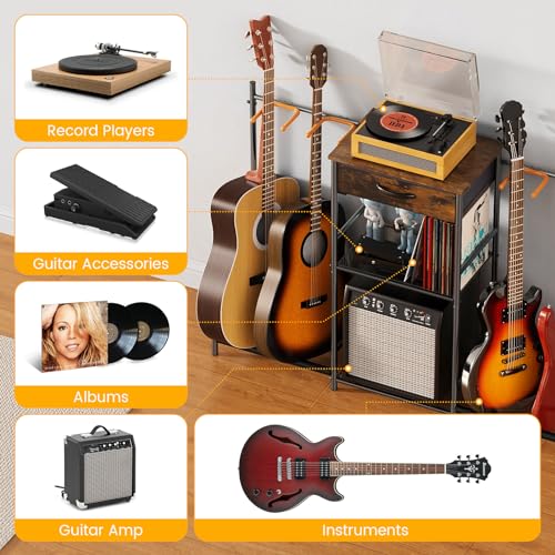 3-Tier Guitar Stand with 4 Holders and Amp Stand N407