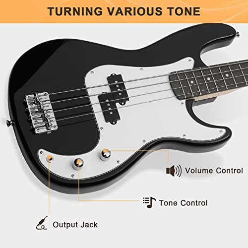 GLARRY Full Size Electric Bass Guitar Beginner Kit 4 String with Amp and Accessories S4156