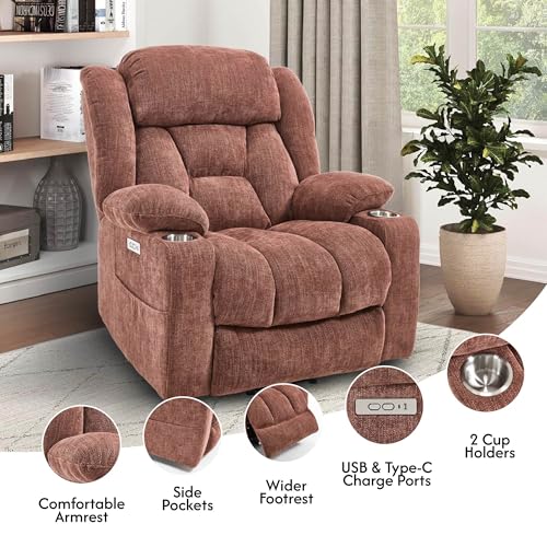 FLEXISPOT XL31 Power Lift Recliner Chair for Elderly, Electric Massage & Heat, PU Leather, Black C786106