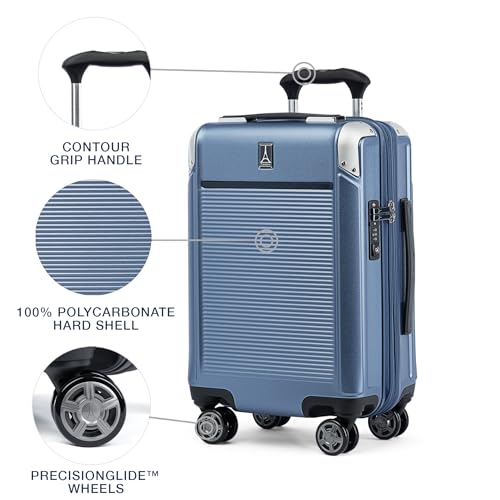 Travelpro Platinum Elite Hardside Expandable Carry-On Luggage, 8 Wheel Spinner, TSA Lock, 20-Inch X826544