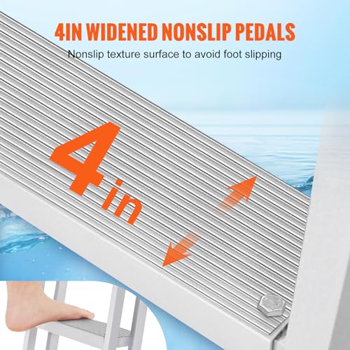VEVOR Removable Dock Ladder 3/4/5 Steps, Aluminum, 350/500lbs Capacity T419635
