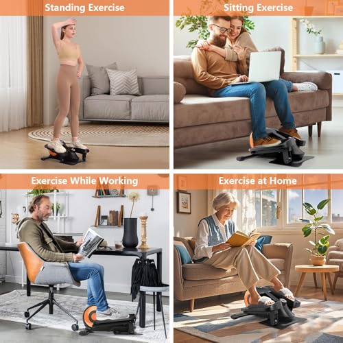 ANCHEER Under Desk Elliptical 2 in 1 Seated Standing Leg Exerciser for Home Office A71531