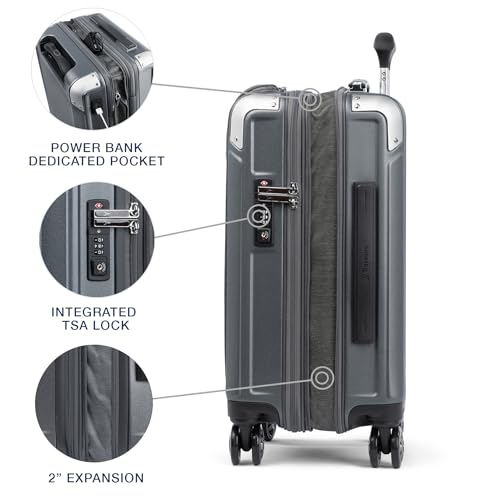 Travelpro Platinum Elite Hardside Expandable Carry-On Luggage, 8 Wheel Spinner, TSA Lock, 20-Inch X826544