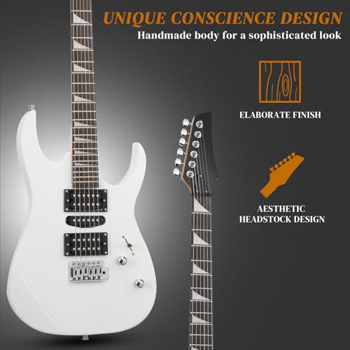 Ktaxon 39" Electric Guitar Starter Kit with 20W Amp, Matte Black H32428
