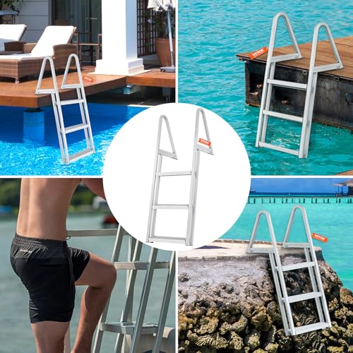 VEVOR Removable Dock Ladder 3/4/5 Steps, Aluminum, 350/500lbs Capacity T419635