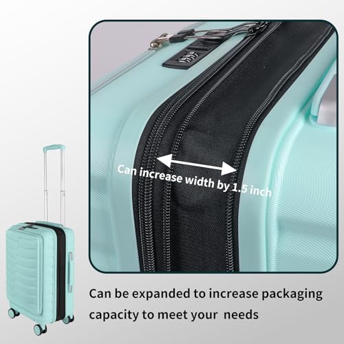 Lightweight 3-Piece Hardshell Luggage Set with Spinner Wheels & TSA Lock, Light Avocado Green B502471