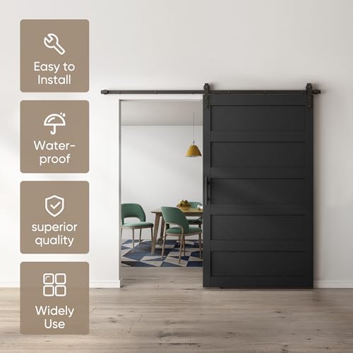 JUBEST 36" x 84" Sliding Barn Door Kit with Hardware, Black R91690