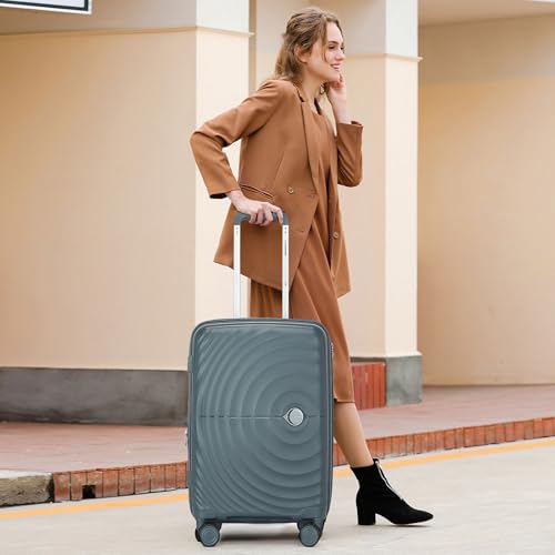 LARVENDER Luggage Sets 3 Piece, 20in Carry On PP Hardshell Suitcase with Spinner Wheels Q3160