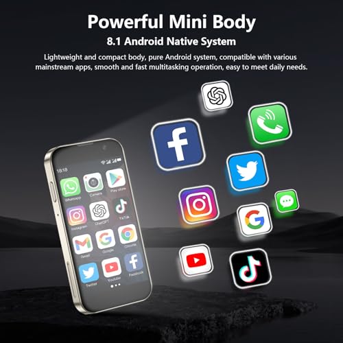 Mini Phone 4G Unlocked Small Smartphone 3.0" Touch Screen Dual SIM 2GB+16GB Black P776944