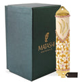 4.25" Hand Painted Enamel Mezuzah Embellished with a Floral Design  Gold Accents and fine Purple Crystals by Matashi