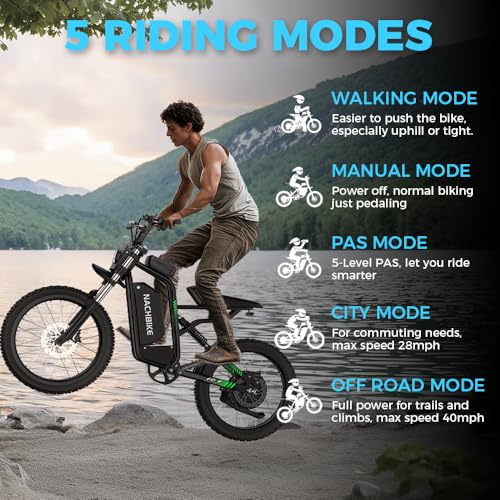 6000W Electric Dirt Bike for Adults, 60V 25Ah Removable Battery, Full Suspension U76650