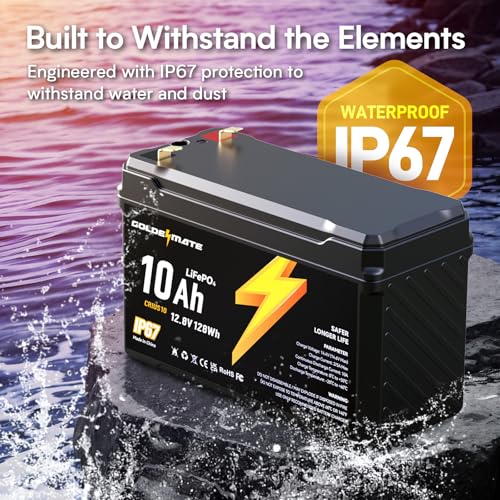 12V 7Ah LiFePO4 Deep Cycle Battery with Built-in BMS, IP67 Waterproof R689
