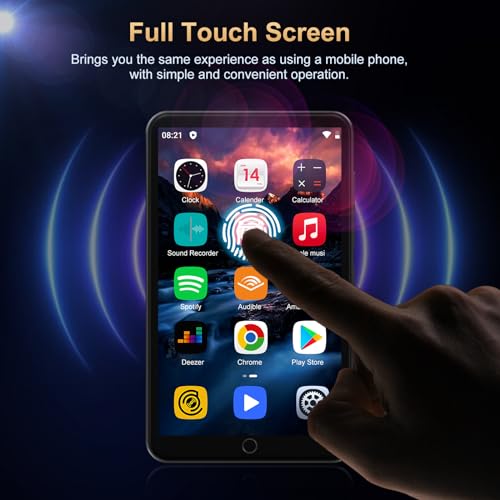 80GB MP3 Player with Bluetooth and WiFi, 4.0" Touch Screen, Black K1208