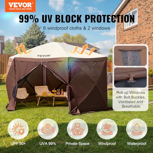 VEVOR Pop Up Gazebo Screen Tent 10x10ft with Mosquito Netting B21209