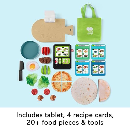 Fisher-Price Laugh & Learn Preschool Kitchen Playset 30-Piece Pretend Cooking Toy A635040