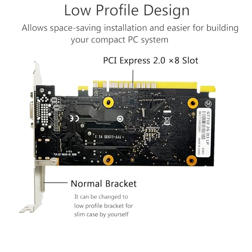 QTHREE GeForce GT 730 4GB DDR3 Low Profile Graphics Card, 2X HDMI, DP, VGA M7130