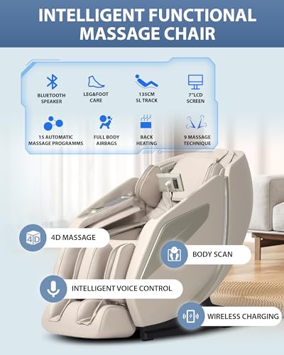 4D Massage Chair Full Body Zero Gravity SL Track Black Y3071