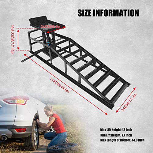2 Pack Hydraulic Car Ramps 5T Low Profile Vehicle Lift Service Ramps X117