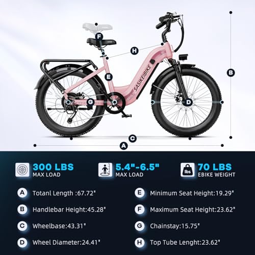 1500W Electric Bike for Adults, 48V 20AH Removable Battery Step-Thru, 24" Fat Tire Y988340