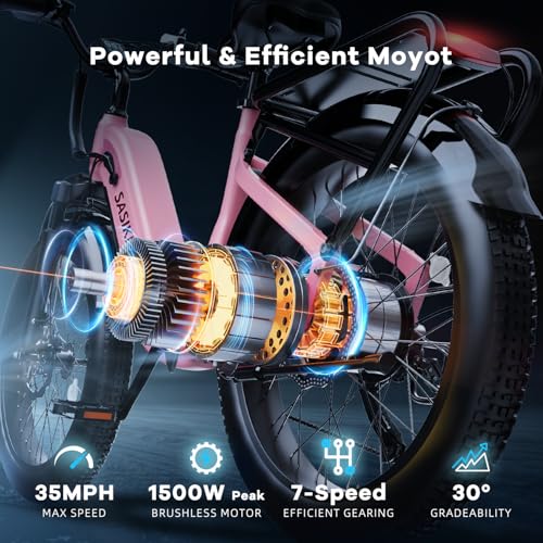 1500W Electric Bike for Adults, 48V 20AH Removable Battery Step-Thru, 24" Fat Tire Y988340